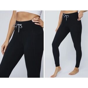 Yogalicious Lux High Waist Leggings XXL Black Full Length Drawstring Pocket